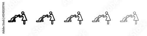 Person help someone icon isolated vector on white background set