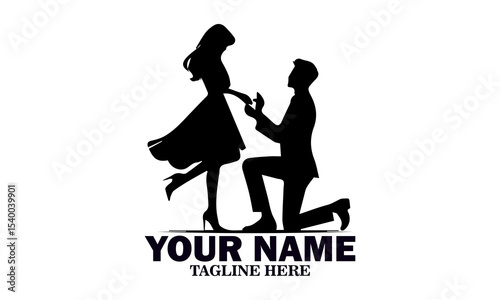 Illustration vector happy valentine's day couple proposing. World kissing day icon, world kissing day vector illustration and logo design