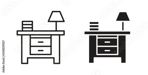 Bedside table icon Logos. Flat Vector Icon Design Template