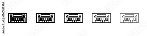 piano icon isolated vector on white background set