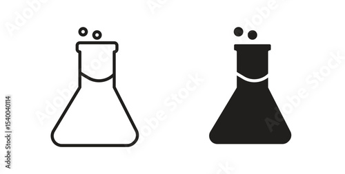 Beaker icon Logos. Flat Vector Icon Design Template