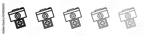 Picture snapshot icon isolated vector on white background set
