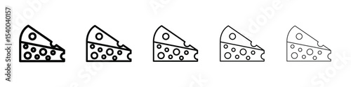 piece of cheese icon isolated vector on white background set