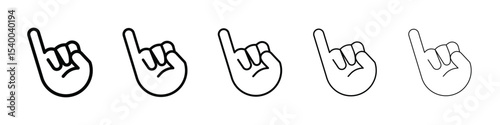 Pinky finger icon isolated vector on white background set