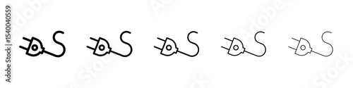 Plug icon isolated vector on white background set