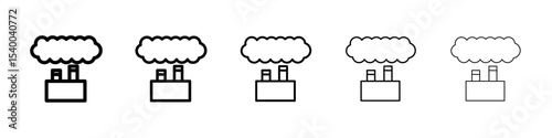 pollution icon isolated vector on white background set