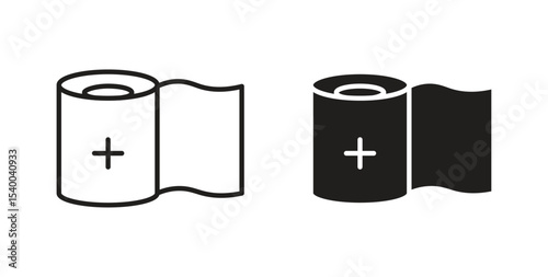 Bandage roll icon Logos. Flat Vector Icon Design Template