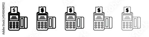 pos terminal icon isolated vector on white background set