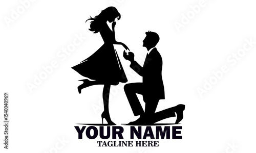 Illustration vector happy valentine's day couple proposing. World kissing day icon, world kissing day vector illustration and logo design