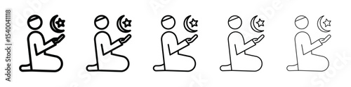 Pray icon isolated vector on white background set