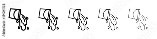 Pouring icon isolated vector on white background set