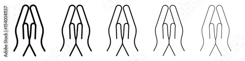 Pray icon isolated vector on white background set