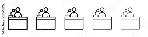Press conference icon isolated vector on white background set