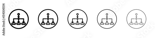 Process, method, step, procedure or workflow icon isolated vector on white background set