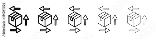 product return Box icon isolated vector on white background set