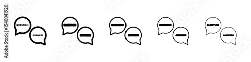 Questions and answers icon isolated vector on white background set