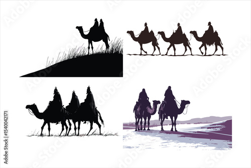 camel in the desert, camel, desert, silhouette, sunset, animal, vector, travel, illustration, egypt, horse, sand, camels, nature, landscape, caravan, sky, safari, animals, sun, black, wild, people, me