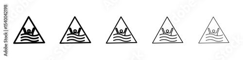quicksand and mud danger sign icon isolated vector on white background set