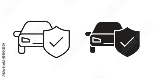 Auto insurance icon Logos. Flat Vector Icon Design Template