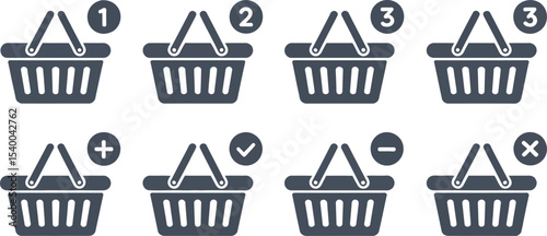Shopping Cart Icons Add, Remove, Quantity