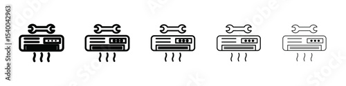 Repair air conditioner icon isolated vector on white background set