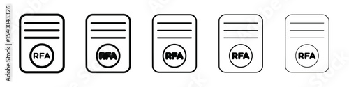 RFA File icon isolated vector on white background set