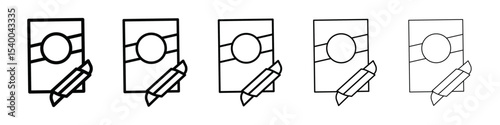 riccioli pasta icon isolated vector on white background set