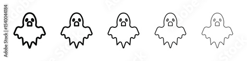 scary Ghost icon isolated vector on white background set