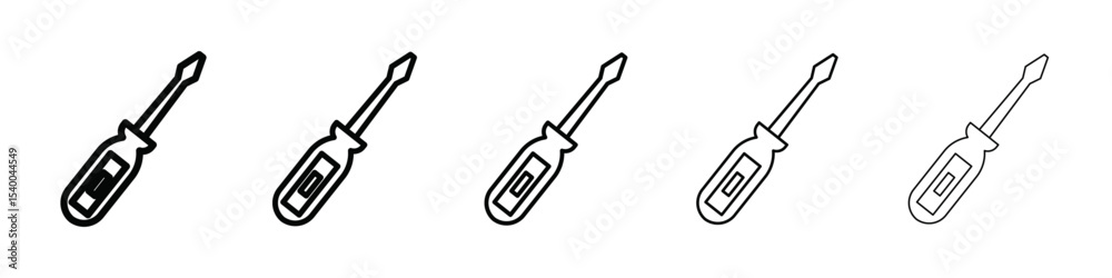 Fototapeta premium Screwdriver icon isolated vector on white background set