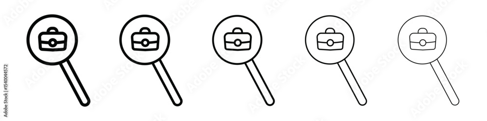 Search for job icon isolated vector on white background set