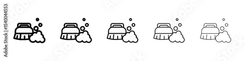 Scrubbing brush icon isolated vector on white background set