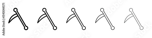Scythe icon isolated vector on white background set