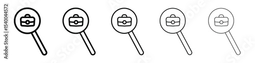 Search for job icon isolated vector on white background set