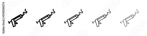 sealant gun icon isolated vector on white background set