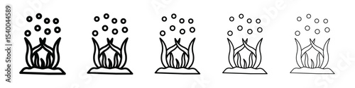 seaweed icon isolated vector on white background set