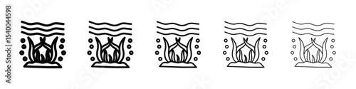 seaweed icon isolated vector on white background set