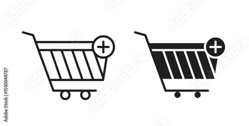 Add to cart icon Logos. Flat Vector Icon Design Template