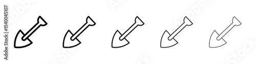 Short spade icon isolated vector on white background set