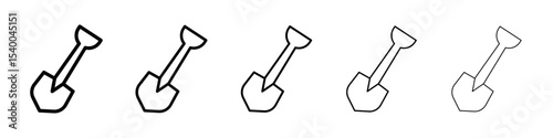 Shovel icon isolated vector on white background set