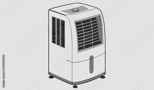 Isolated image of a room air cooler a home climate control technology       