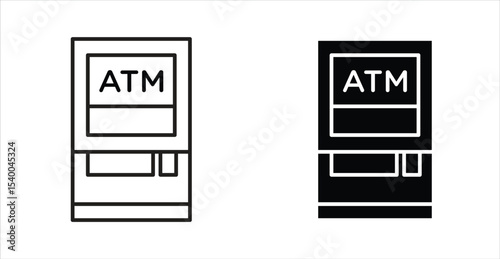 Atm icon Logos. Flat Vector Icon Design Template