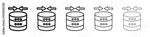 Shrink database icon isolated vector on white background set