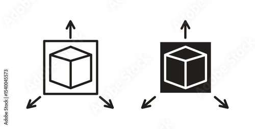 3D modeling icon Logos. Flat Vector Icon Design Template