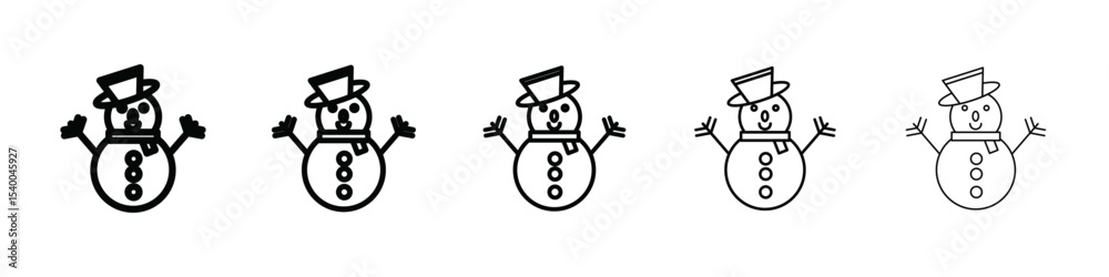 snow man icon isolated vector on white background set