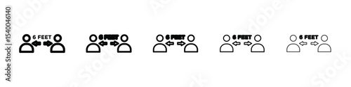 social distancing icon isolated vector on white background set