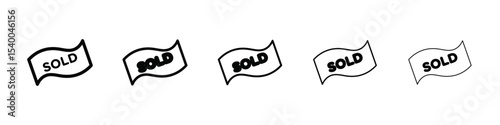 Sold icon isolated vector on white background set