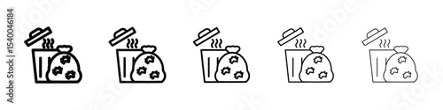Solid waste icon isolated vector on white background set