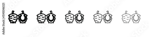 Soursop icon isolated vector on white background set