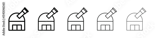 Space observatory icon isolated vector on white background set