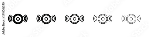 Speaker volume icon isolated vector on white background set